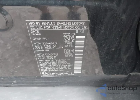 2016 Nissan Rogue Sv из США, поврежденный, VIN KNMAT2MV6GP625372